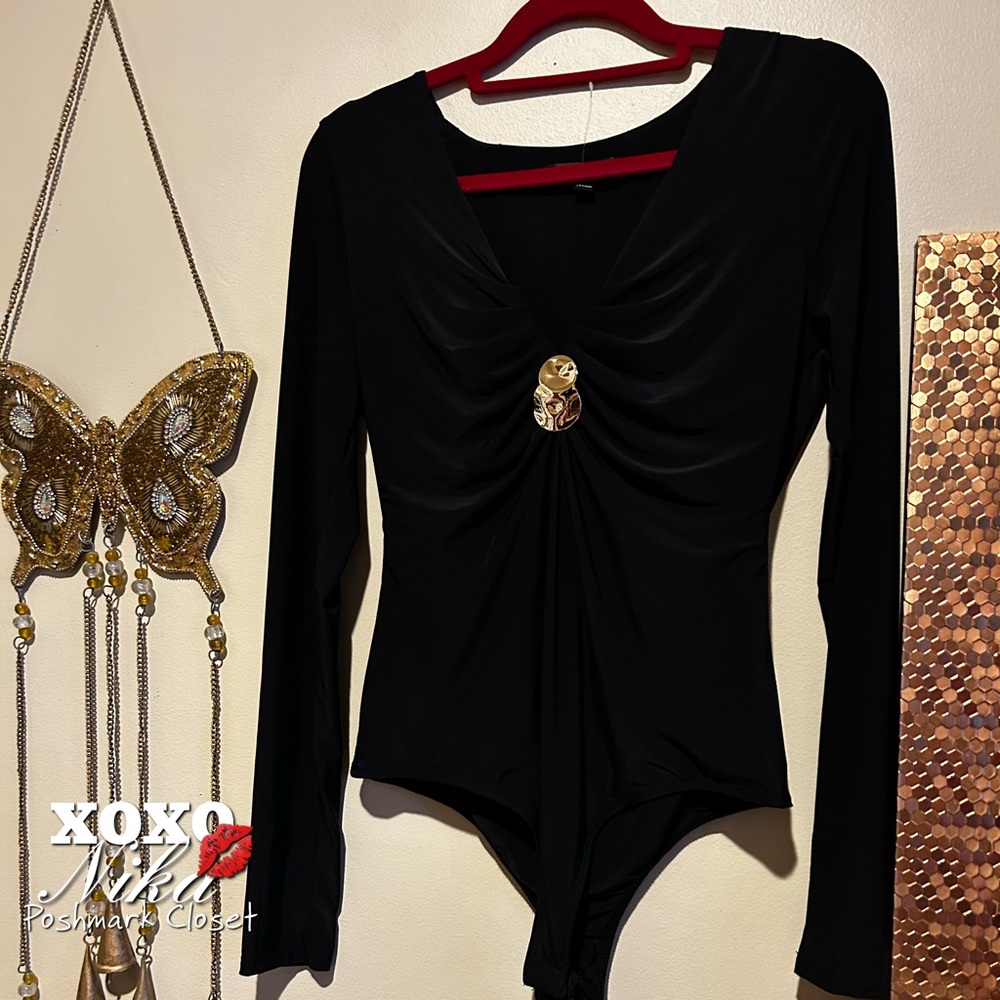 MOA MOA Black Longsleeve Bodysuit Size L